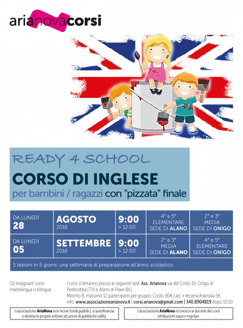 corso inglese pre scuola